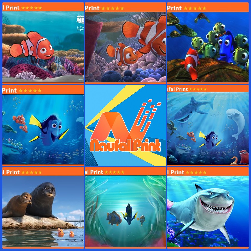 Sticker | Poster A3 & A4 | finding nemo | disney | dory | pixar | clownfish | fish | disney land | w