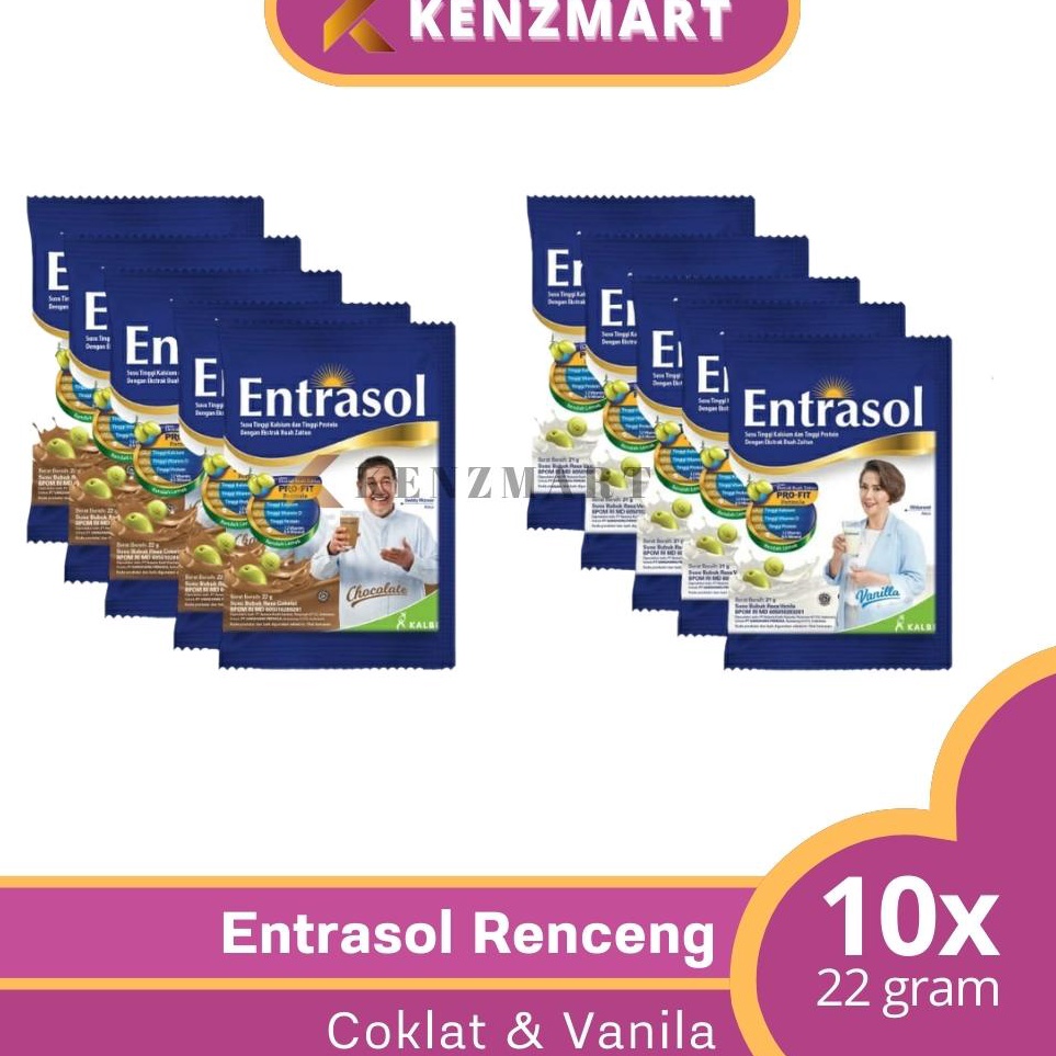 

>XG34448< Entrasol Renceng isi 10 Sachet / Susu Bubuk Tinggi Kalsium Membantu Memelihara Kepadatan Tulang