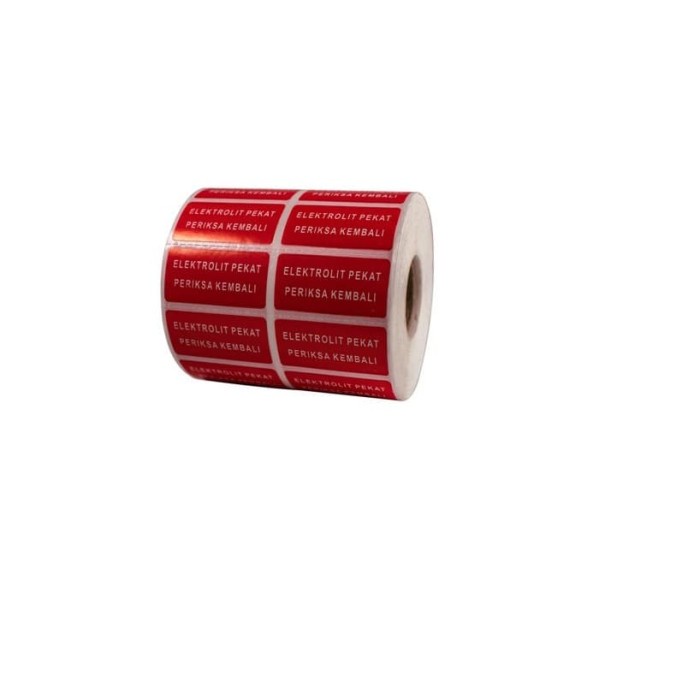 STIKER ELEKTROLIT PEKAT 40X20mm 1 ROLL ISI 3000 WARNA MERAH