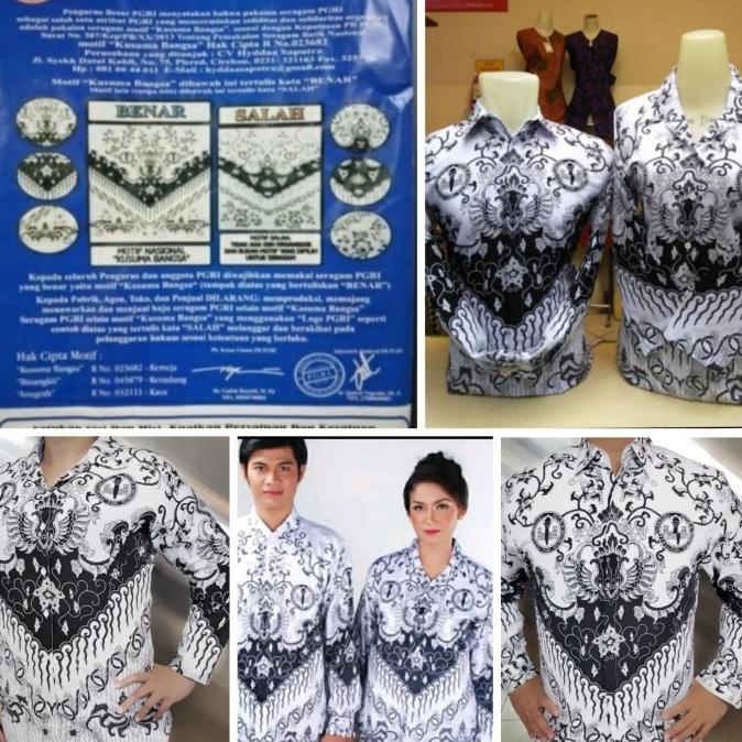 SERAGAM PGRI PRIA DAN WANITA TERBARU BATIK GURU SILKY FULL FURING