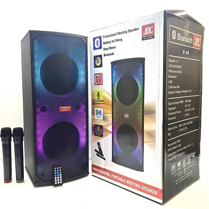Speaker Portable Wireless Jdl Q 88 Original Jdl Q88 8 Inch Bluetooth Kulitkuacistore