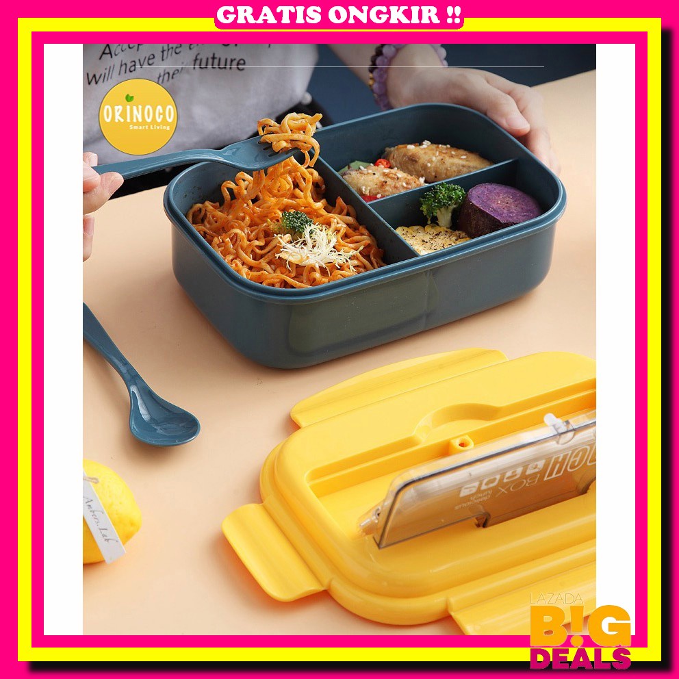 Tempat Bekal Makan Portable Lunch Box Free Sendok Dan Sumpit Bekal Murah Kotak Makan Bekal Makan Set