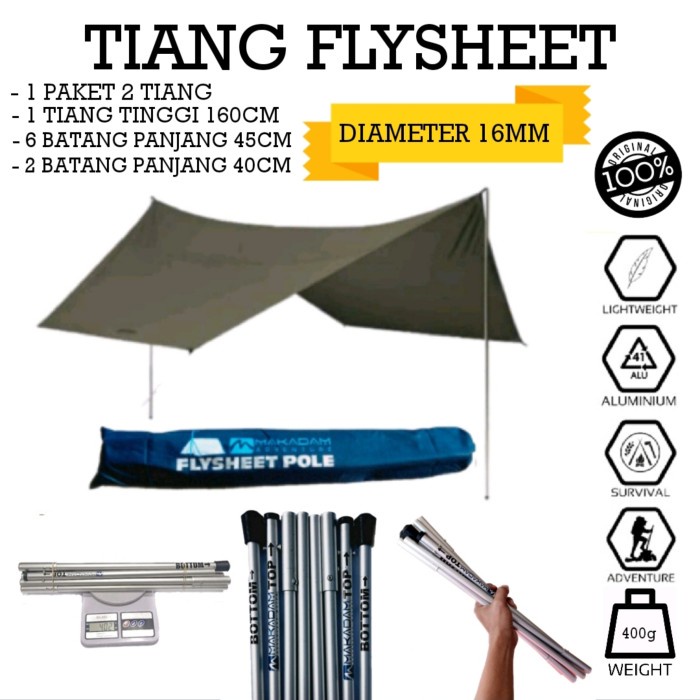 tiang flysheet frame fly sheet tenda alumunium set