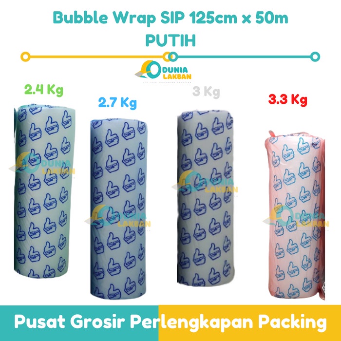 

Terlaris (Gojek) Bubble Wrap Merk Sip 125Cm X 50 M 3.3 Kg Kualitas Premium