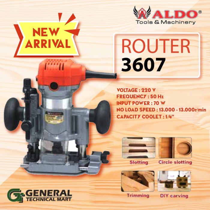 Terlaris Profil Router Aldo 3607 Hand Trimmer Tangan 1/4" Aldo