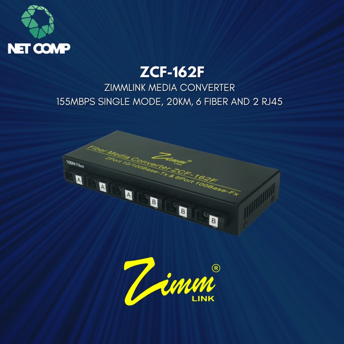 ZCF-162F Zimmlink Media Converter 6 Port FO 2 LAN