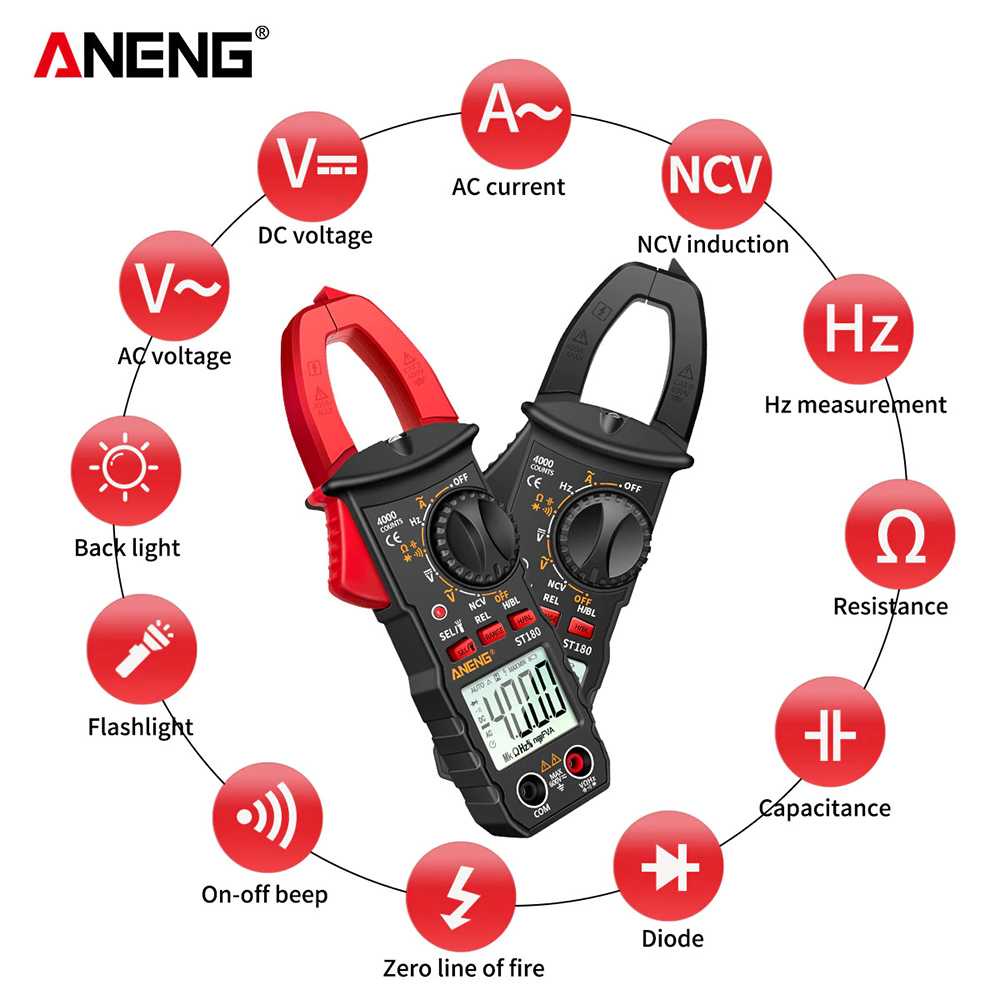Taffware ANENG Digital Clamp Meter Voltage Tester - ST180