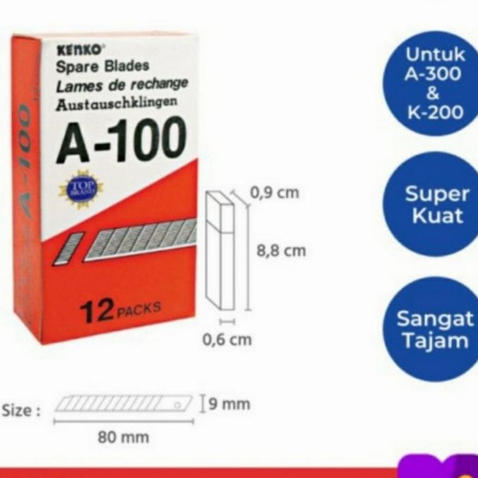 

Isi Cutter Kenko A100 / Refill Kater kecil A300 (1 Pack 12Tube )