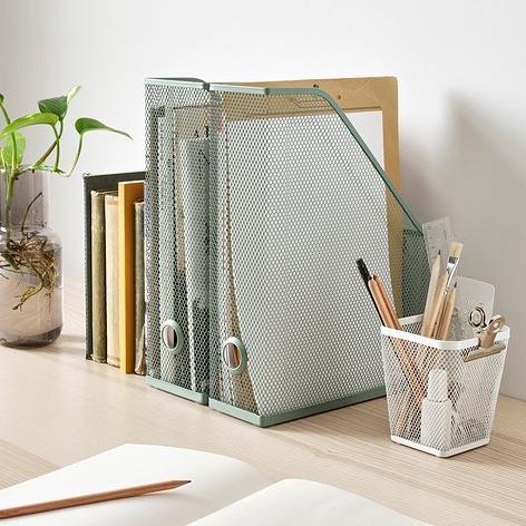 

Set Binder isi 2 Pcs Tempat File Majalah Buku Baja Putih Folder Box