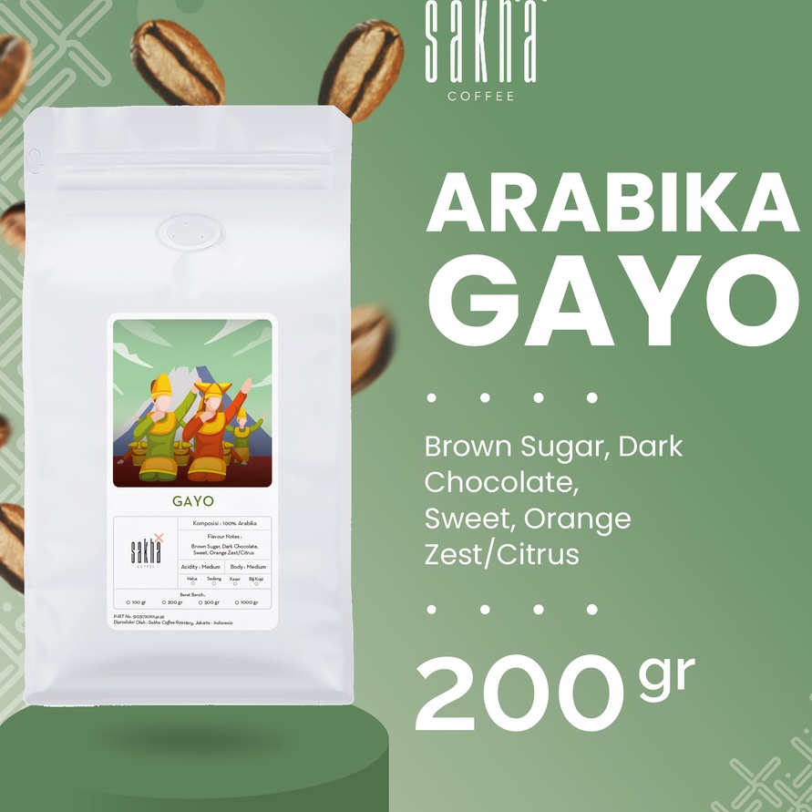 

❤[PROMO ⚡ALE!!!]❤ Biji Kopi Bubuk Arabika Gayo Aceh Sumatra Arabica Coffee Beans Single Origin Grade 1 Coffe Roast Bean Espresso Dan Manual Brew Roaster 200 Gram Sakha Roastery