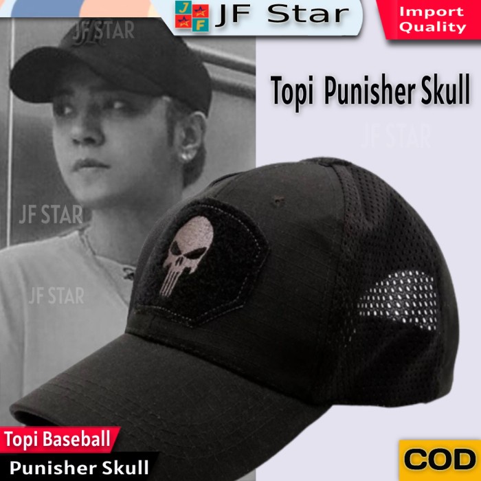 Topi Baseball Import Pria Wanita Snapback Cap Army Look Punisher Skull NEW