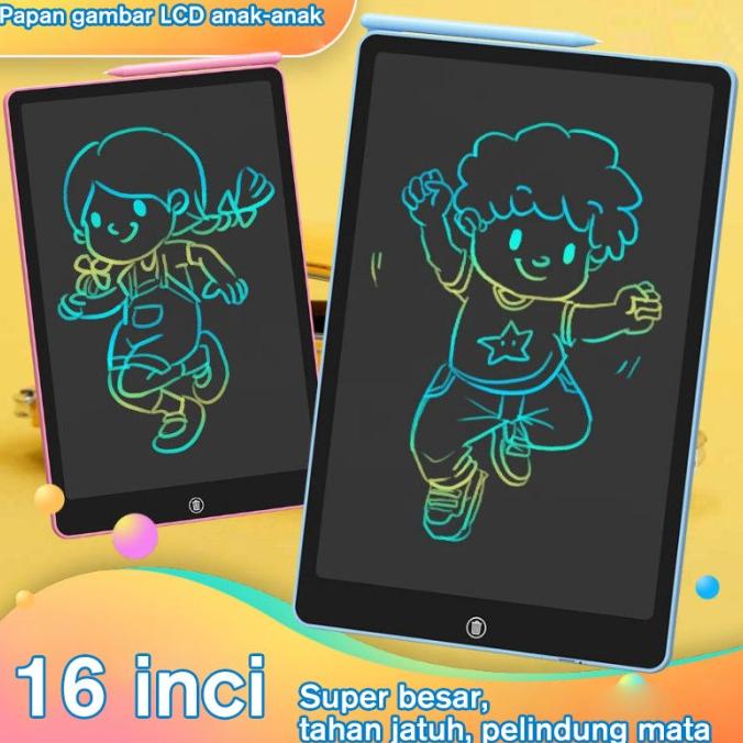 Writing Tablet LCD 16 inch Warna Drawing Tablet Papan Tulis Anak