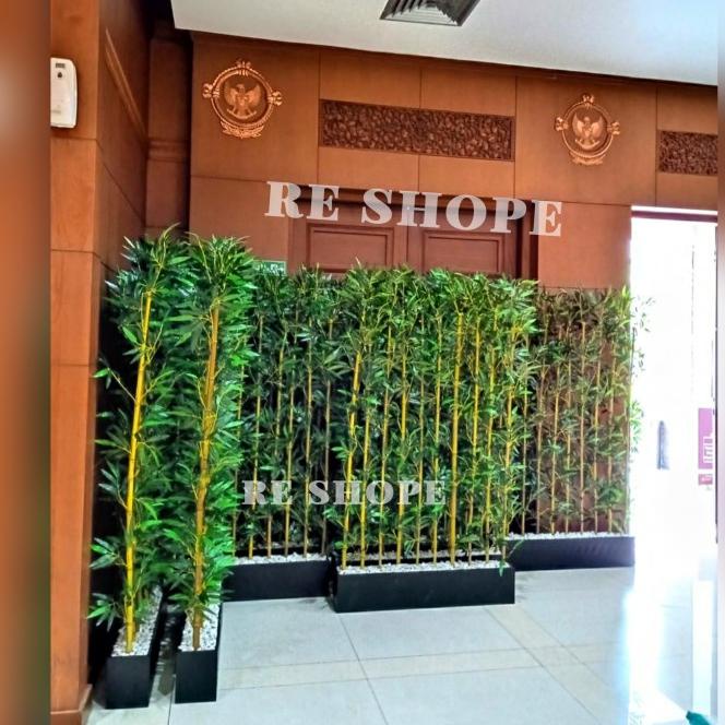 Bunga Artificial Bunga Plastik Pohon Bambu Partisi Rimbunsekat Ruangan