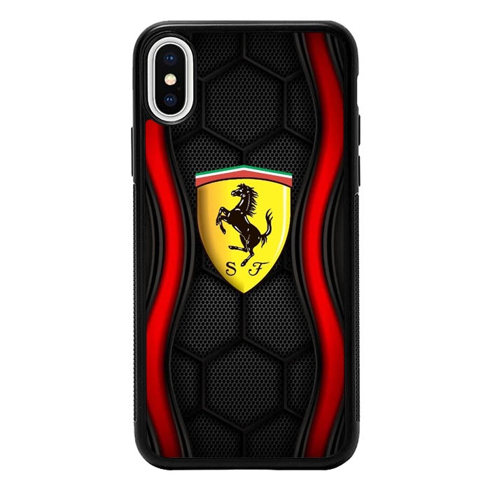 Hardcase Casing Case iPhone XS XR X 8 7 6 SE Max Plus 2020 Ferrari Logo AB1945