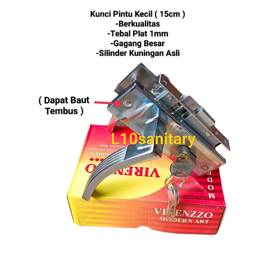 VIRENZZO Handle Kunci Pintu KECIL 15cm Set Komplit VIRENZZO Seri 8