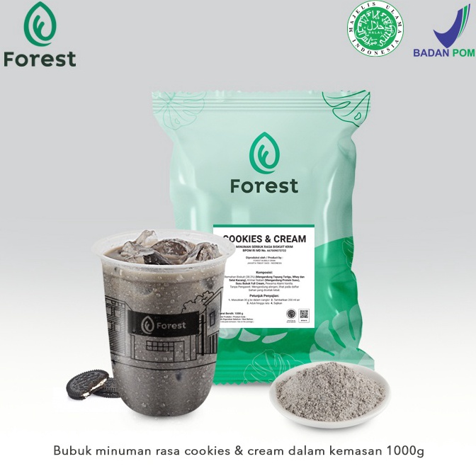 

↓ Bubuk Minuman COOKIES AND CREAM Powder - FOREST Bubble Drink ৳