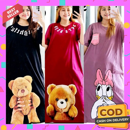 Daster Viral Kekinian Wanita Dewasa Sexy Hamil Santai Rumahan Homidres Daster Kaos Jumbo Katun Combe