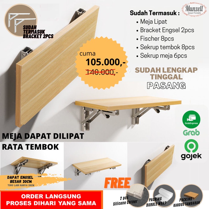 [ TERLARIS ] Meja Lipat Dinding / Meja Gantung / Meja Komputer