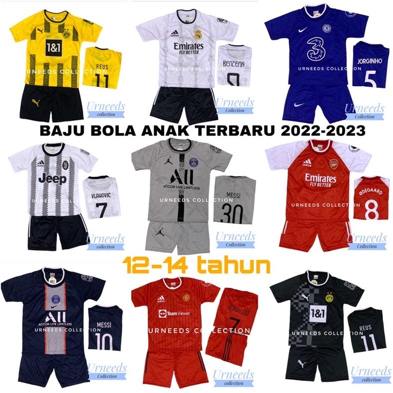 Terlaris Cod / Baju Bola Anak 12+++ Tahun / Setelan Baju Bola Anak Terbaru 2021 / Set Baju Bola Anak