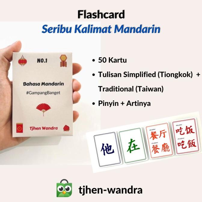 Flashcard Seribu Kalimat Bahasa Mandarin Tjhen Wandra