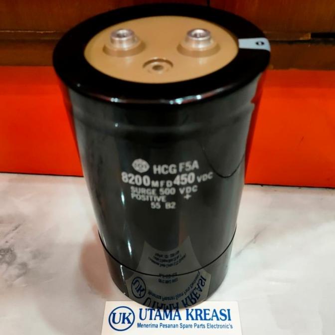Elco Capasitor Capacitor Kapasitor Hcg F5A 8200Uf 400V Dc