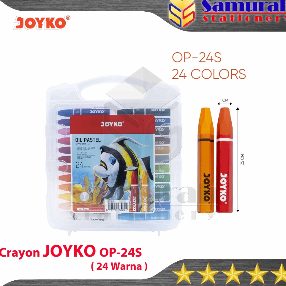 

✴Produk QSNLS Crayon Joyko OP-24s / Krayon Minyak isi 24 Warna / Oil Pastel OP 24S For Drawing Water Resistant - Non Toxic T54 ➠Kirim Langsung