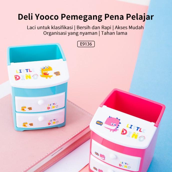 

Deli E9136 School Pen Holder/Tempat Pulpen-Dino School Pen Holder