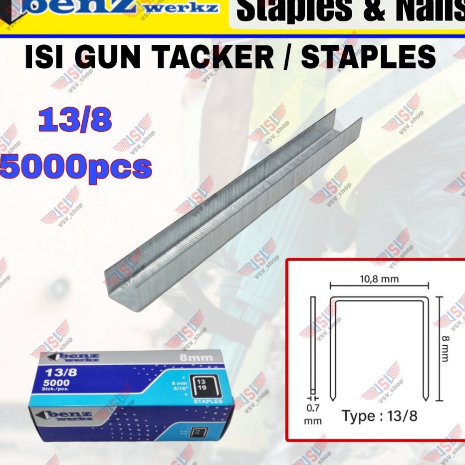 

[KODE PRODUK RID8L5295] ISI Staples gun 13/8 Refill Gun Tacker Stapler Staples Jok 8mm