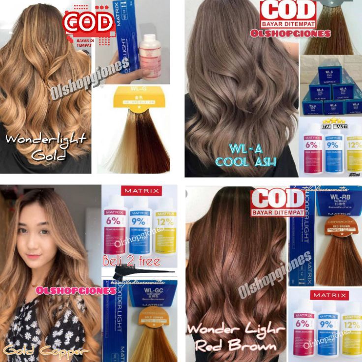 Big Sale -  Matrix Wonderlight Cat Rambut + Oxydant ( campuran ) wonder light socolor gold copper , 
