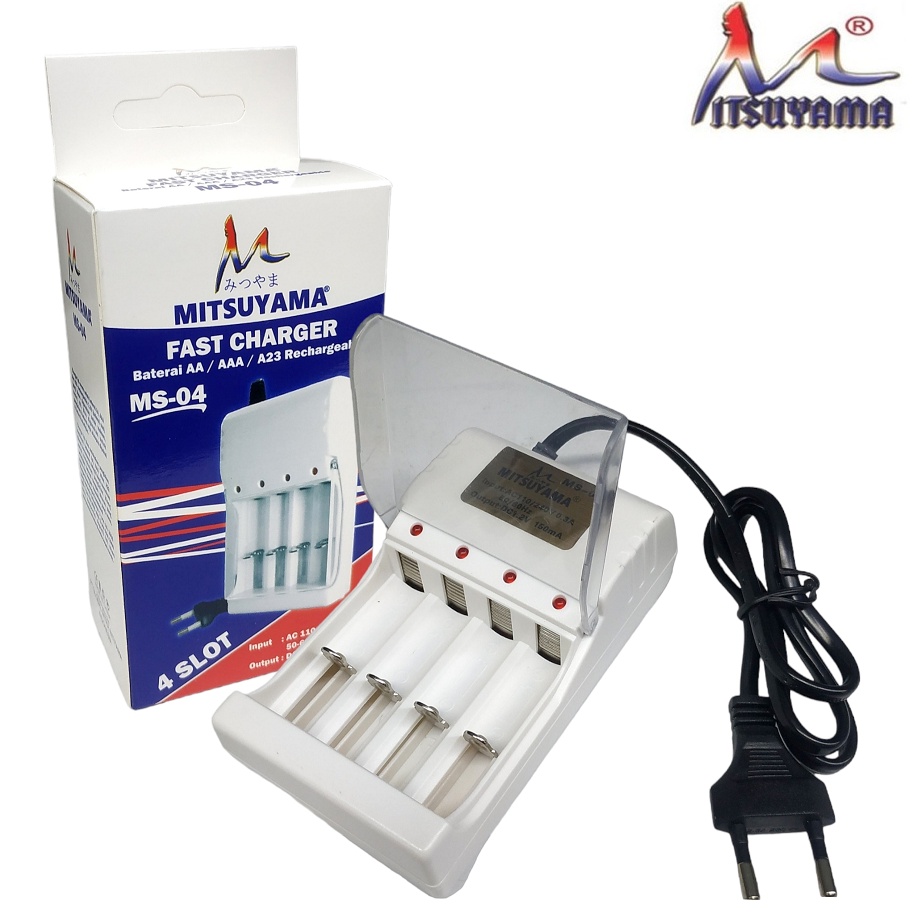 ✓ Charger Baterai AA / AAA 4 slot Mitsuyama MS-04