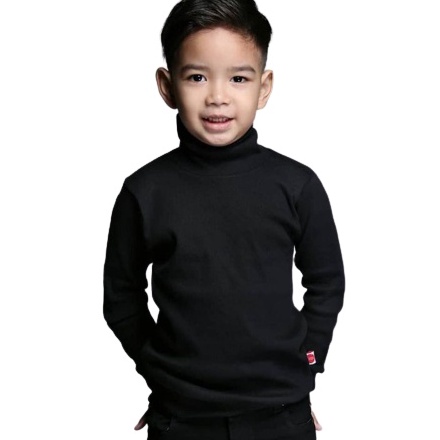 Ready Stok Baju Turtleneck atau leher tinggi anak anak usia 4 - 12 tahun lengan panjang bahan katun 