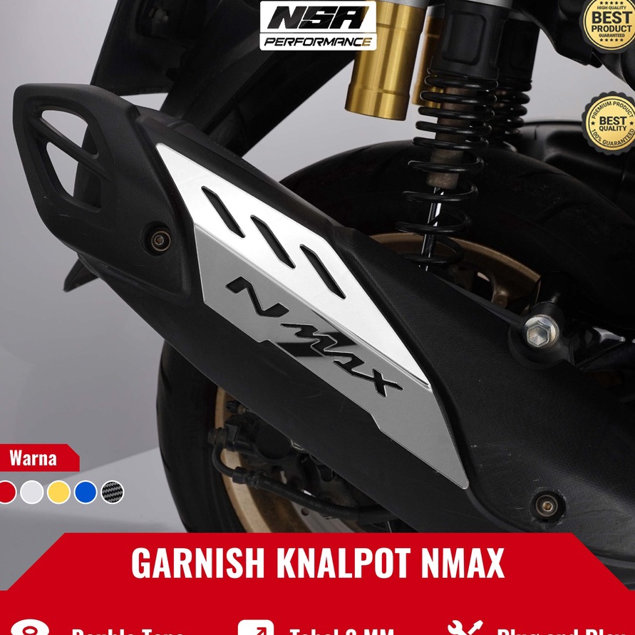 berkualitas COVER KNALPOT NMAX 2020-2023 AKSESORIS NMAX NEW GARNISH TUTUP KNALPOT YAMAHA NMAX NEW MU