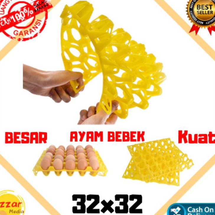 Model Baru☋ AT9WP EGG TRAY BEBEK AYAM 30 ukuran telur besar 32x32 Plastik tahan lama SIAP DI TERIK M