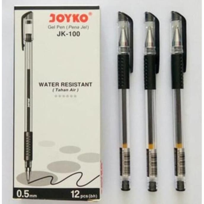 

Gel Pen / Pulpen / Pena Joyko Jk-100 / 0.5 Mm / 1 Box 12 Pcs - Hitam