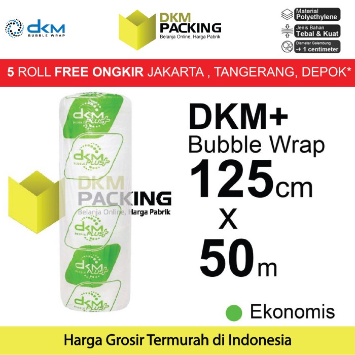 

Terlaris Bubblewrap 125Cm X 50M Plastik Bubble Wrap Bening Buble Green Termurah