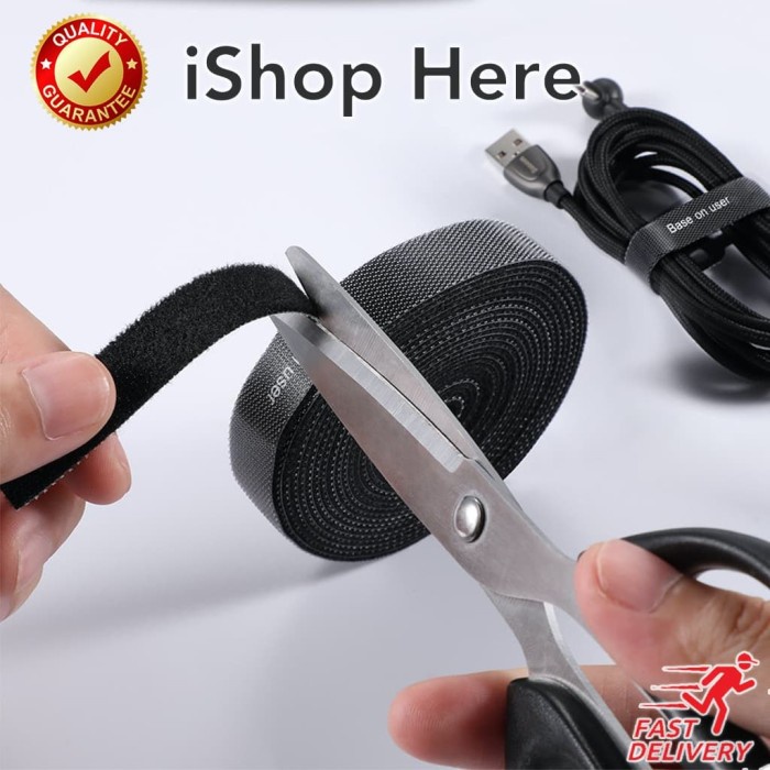 

Terlaris Baseus Cable Organizer Strap Pengikat Perekat Klip Kabel - 3 Meter,Hitam