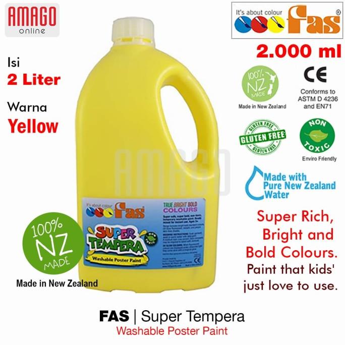 

FAS - SUPER TEMPERA WASHABLE POSTER PAINT - 2 LITERS - YELLOW - 007