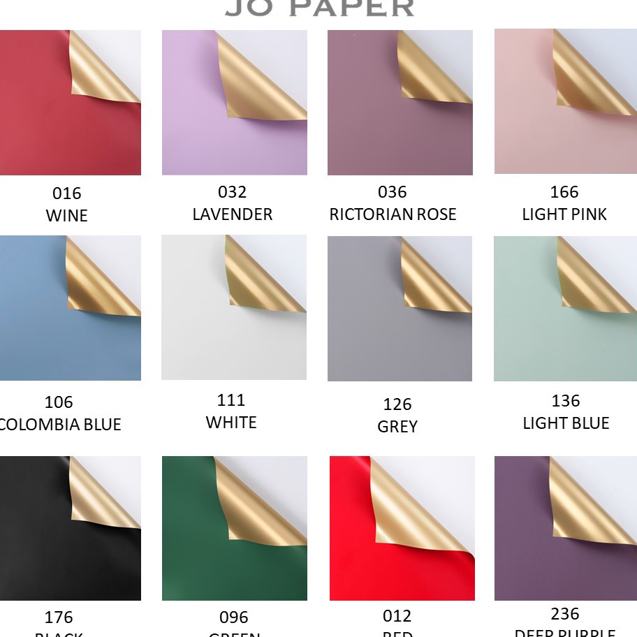 

3.3 MALL [5 LEMBAR] Flower Wrapping Paper Bi Color Gold Emas Cellophane Kertas Bunga Korea