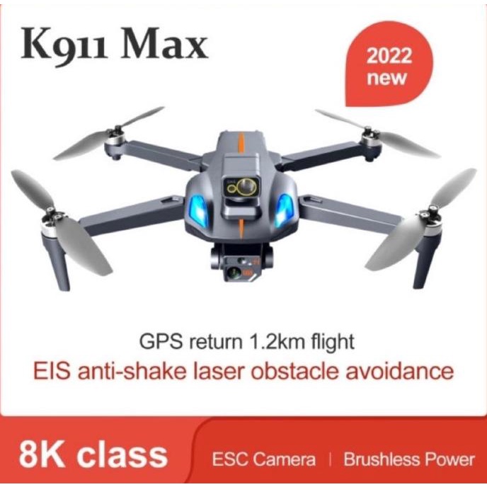 Drone Kf911 Max Eis Gps 8K 1.2Km Brushless Sensor Anti Tabrak