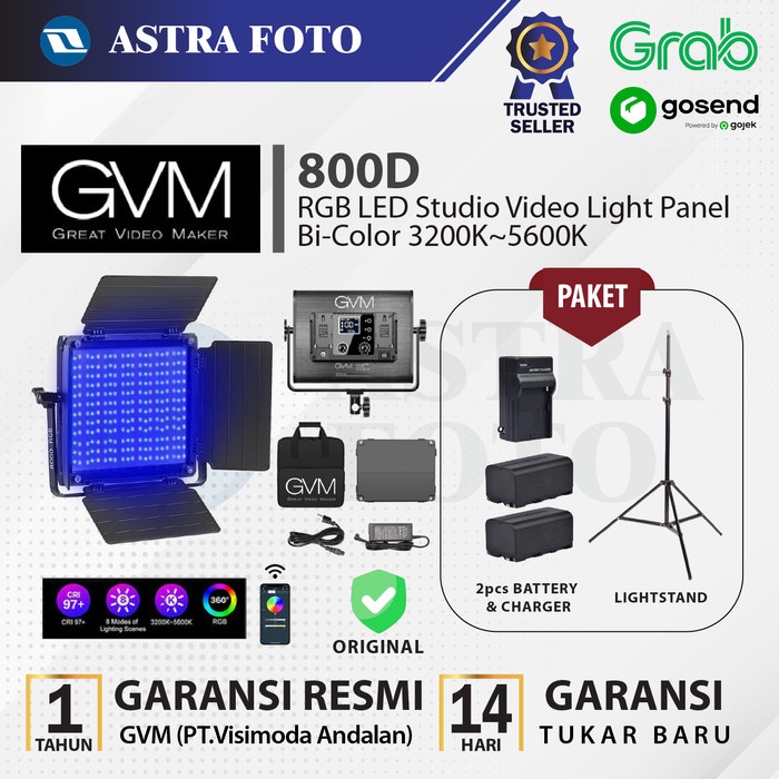 Terlaris Gvm 800D-Rgb Led Studio Light Vlog - Lampu Gvm 800 D