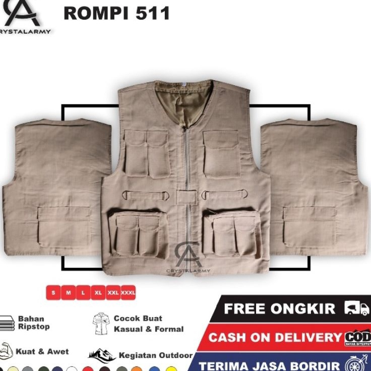 (♥C6369]  JAKET ROMPI TACTICAL OUTDOOR 511 ROMPI VEST ORIGINAL CRYSTAL