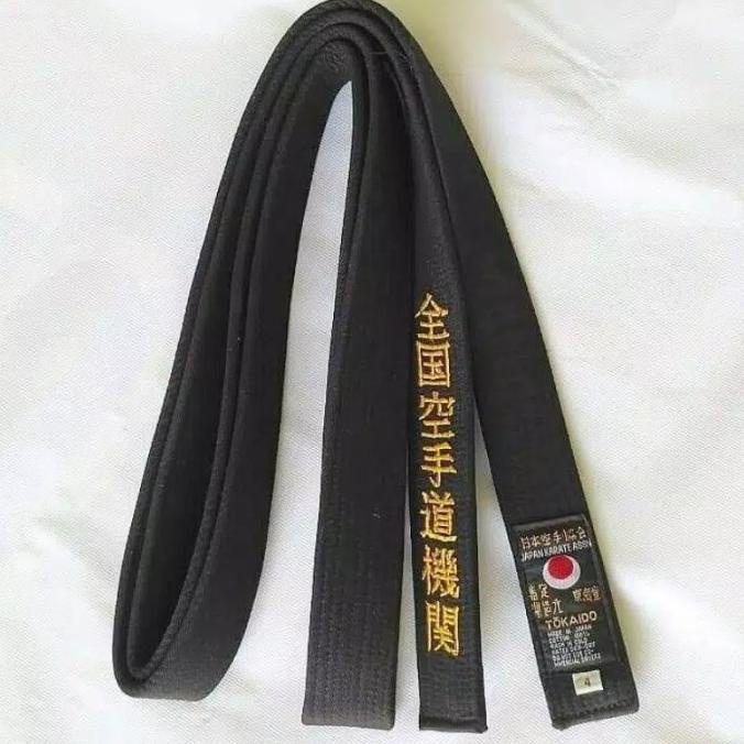 Sabuk Karate Tebal Hitam & Coklat + Kanji Dan Custom Nama