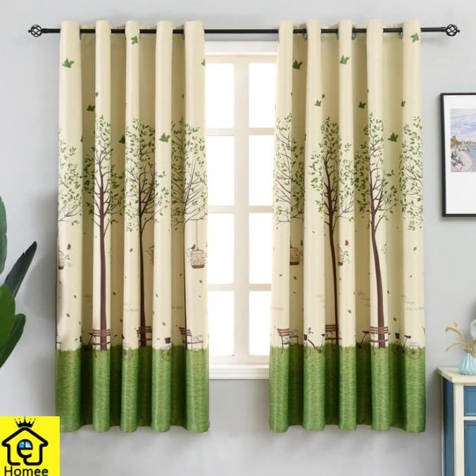 New Gorden Minimalis/ Tirai Jendela Minimalis/ Gorden Hijau Coklat