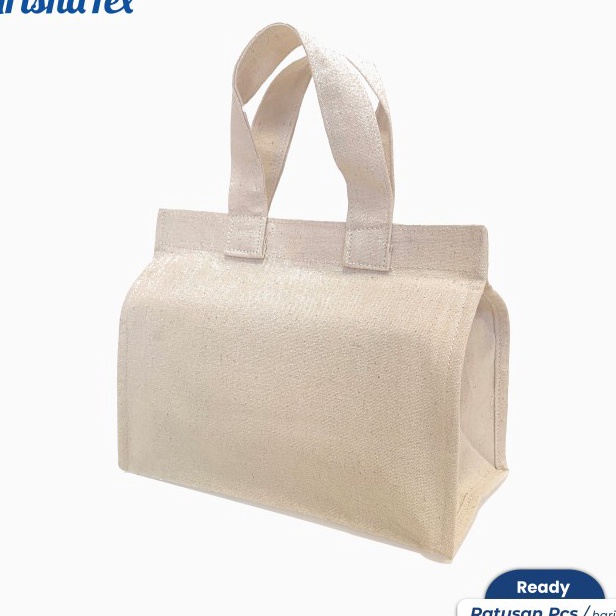 

DWPC0354㊑ Tas Hampers Jinjing Kanvas Natural Kecil - Tas Bekal Lunch Bag Hamper ㊖