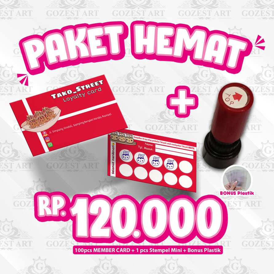 

Import Terlaris PAKET HEMAT! Member card dan Stamp / Loyalty Card Kartu Member Custom Kartu Langganan Stempel murah