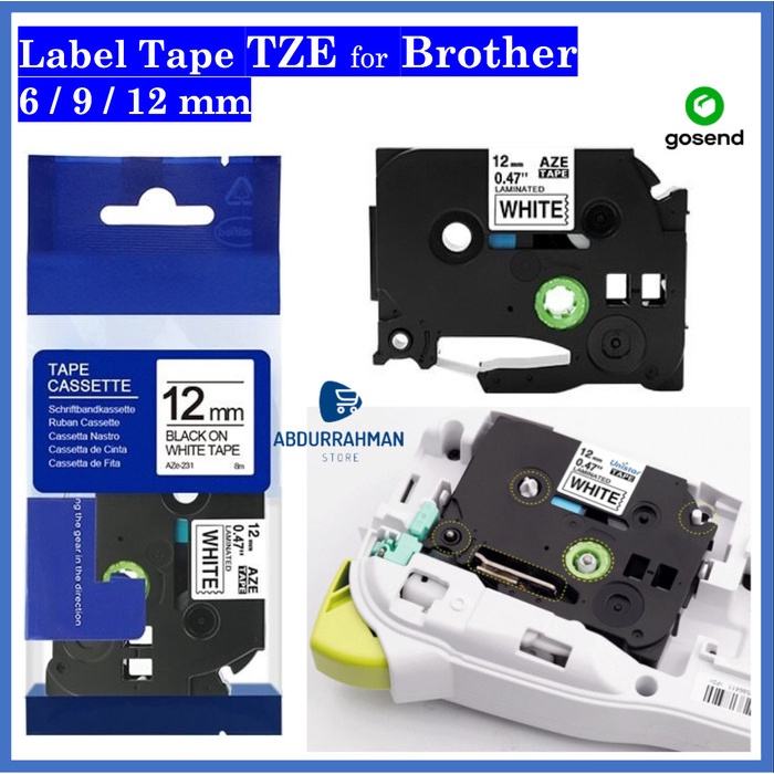 

Terlaris Label Tape 8M Tze-211-611-221-231-621-631 Printer Brother 6 9 12 Mm