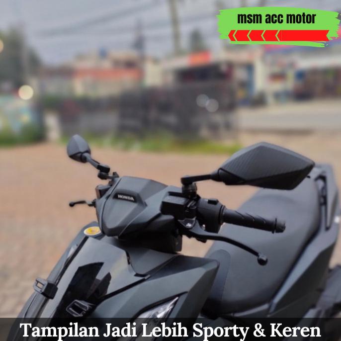 Spion Vario 160 model Ducati Carbon Tangkai Pendek Kaca Putih