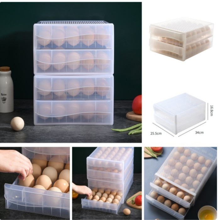 Terlaris Box Telur Kotak Telur Laci Telur Rak Telur Tempat Telur Isi 60 Telur