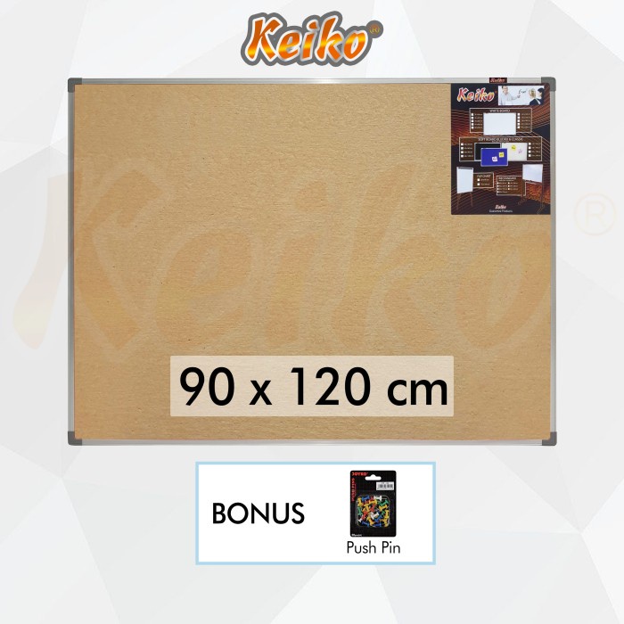 

Bestseller Softboard Cork Pin Board / Papan Mading Gantung Keiko 90 X 120 Cm