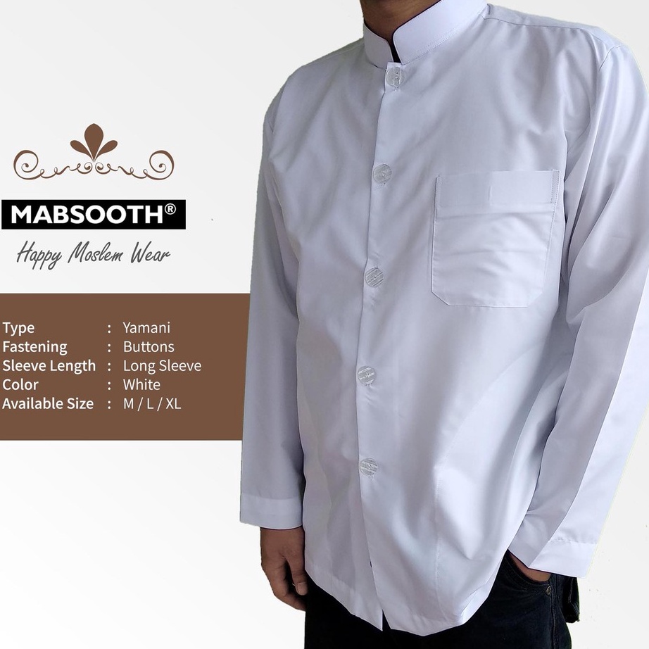 [KODE PRODUK HEH9E9091] HARGA GROSIR Baju Koko Muslim Pria Dewasa Warna Putih Tangan Panjang
